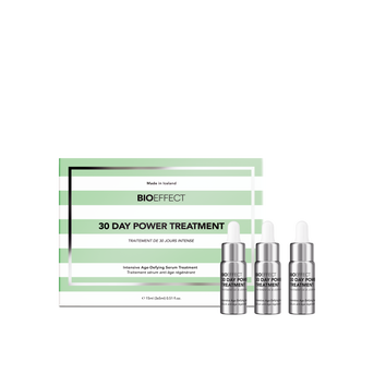 BIOEFFECT 30 Day Power Treatment packaging with serum bottles on a white background